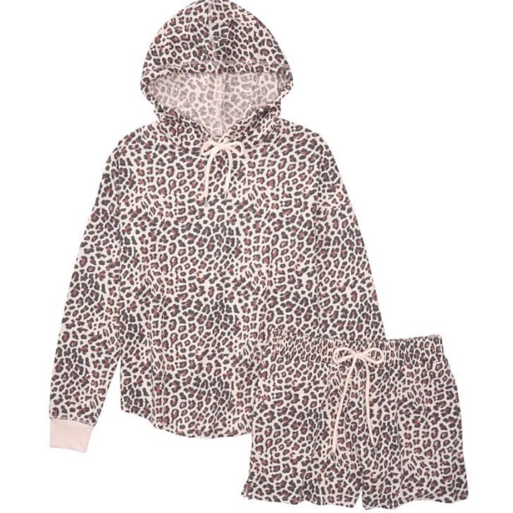 Victoria’s Secret Waffle Hoodie and Short Set Size Medium